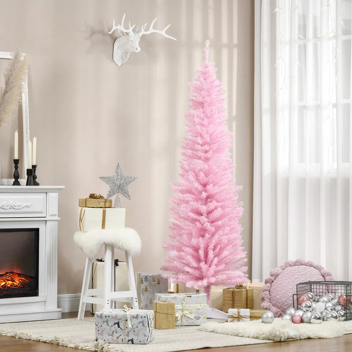 Snugleigh Pink Pencil Christmas Tree, 6ft Slim and Unlit