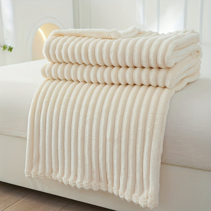 Soft Plush Blanket with Rib Pattern