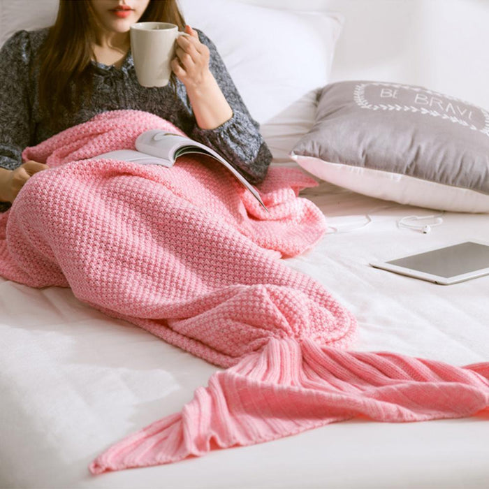 Snugleigh™ Crochet Mermaid Tail Blanket in Soft Cotton Blend