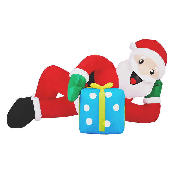 Snugleigh 7ft Inflatable Lying Santa with Gift Box