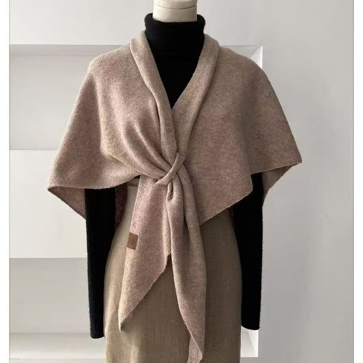 Ivory soft wool triangle shawl