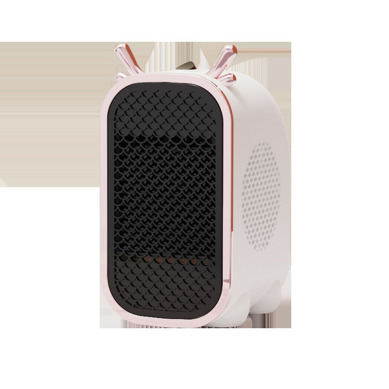 Small white fan heater with ear design