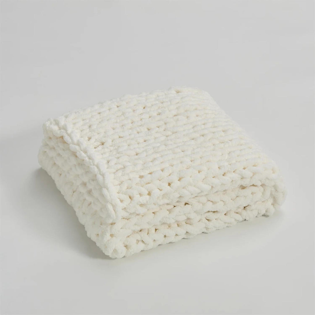 Cosy Chenille Chunky Knit Blanket Throw