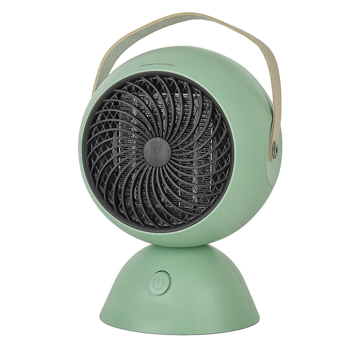 White portable fan heater with carry handle