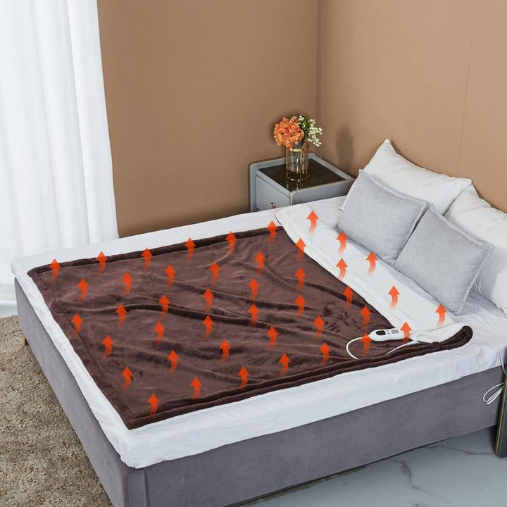 CozyHeat Electric Heated Flannel Blanket with Timer &amp; 6 Heat Levels