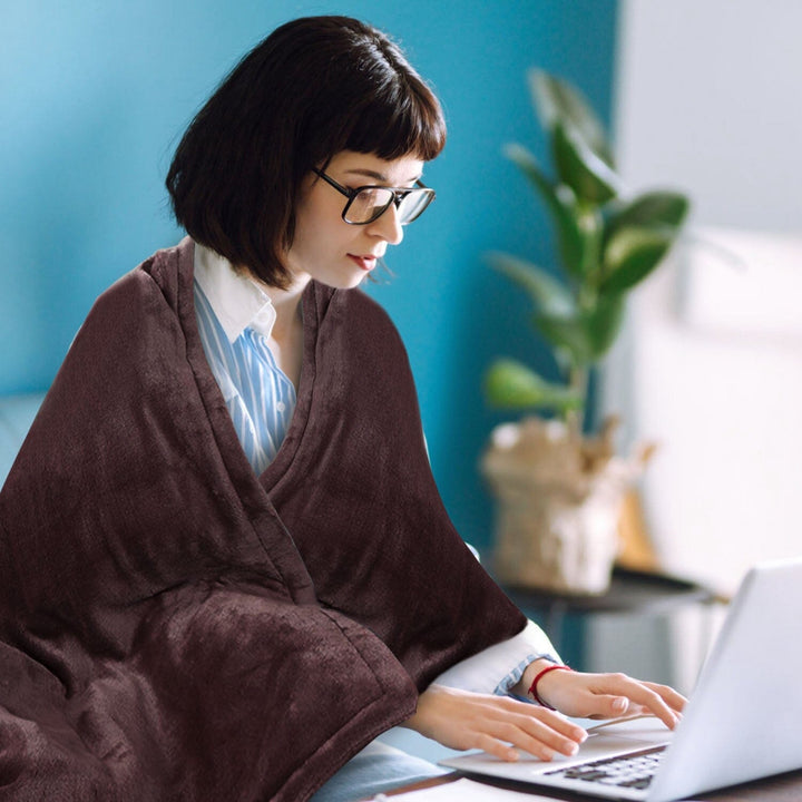 CozyHeat Electric Heated Flannel Blanket with Timer &amp; 6 Heat Levels