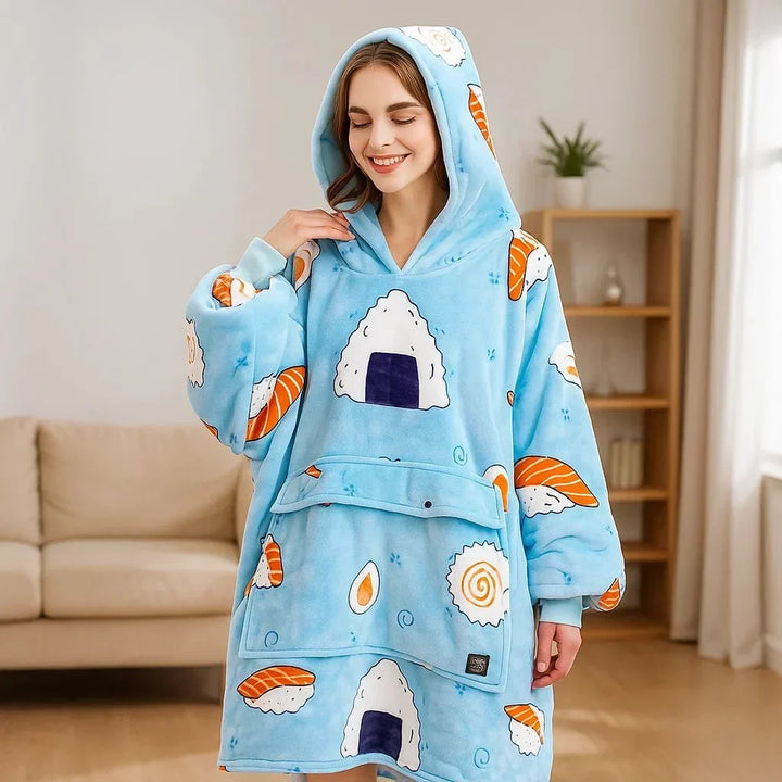USB Heated Blanket Hoodie – Cosy Wearable Flannel Warmth