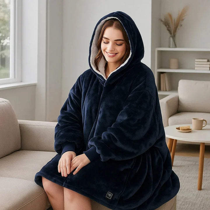 USB Heated Blanket Hoodie – Cosy Wearable Flannel Warmth