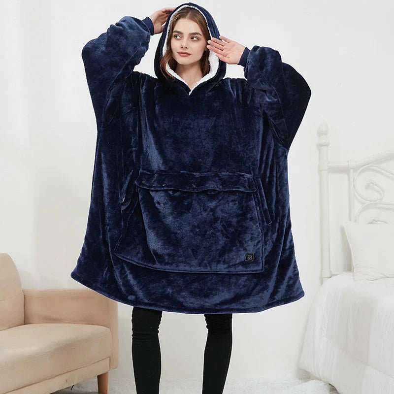 USB Heated Blanket Hoodie – Cosy Wearable Flannel Warmth