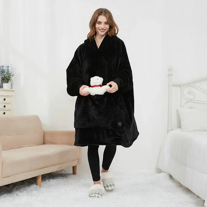 USB Heated Blanket Hoodie – Cosy Wearable Flannel Warmth