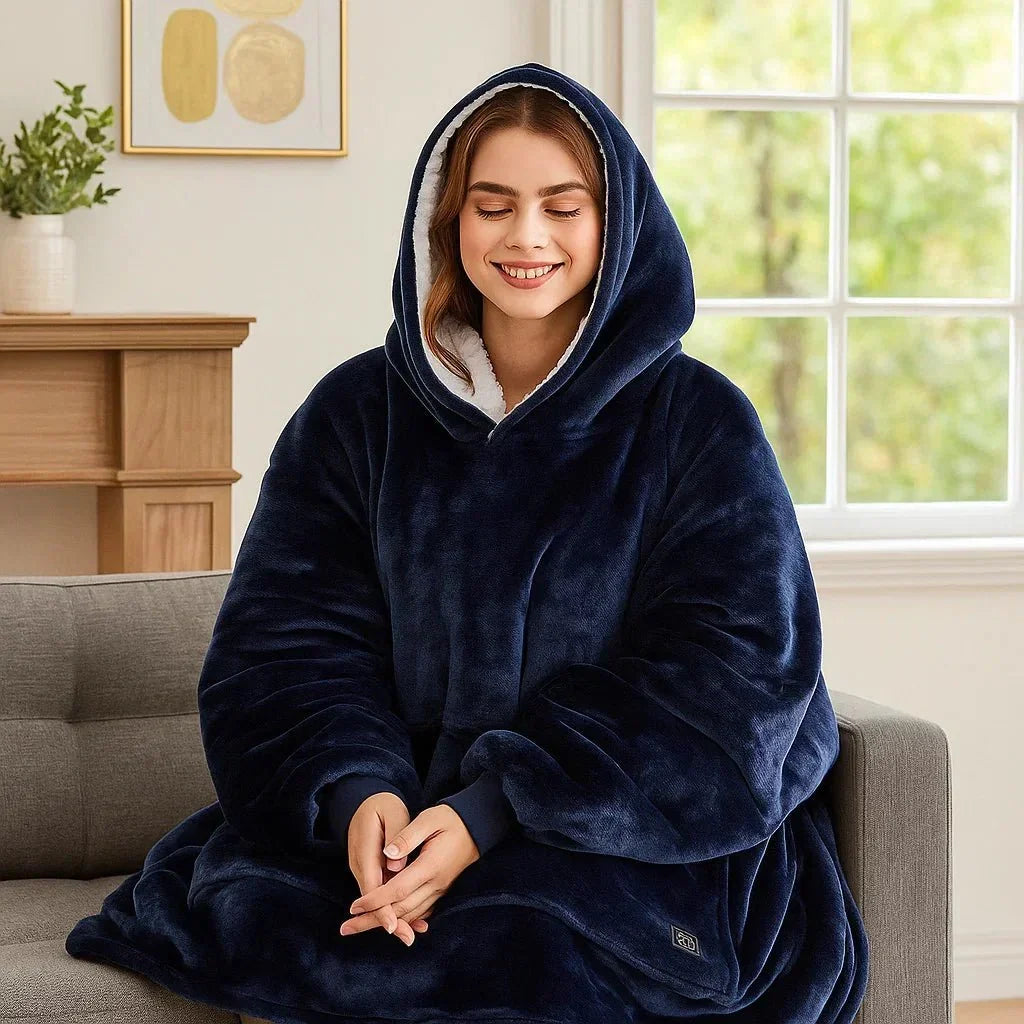 USB Heated Blanket Hoodie – Cosy Wearable Flannel Warmth
