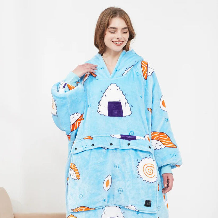 USB Heated Blanket Hoodie – Cosy Wearable Flannel Warmth