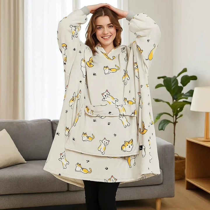 USB Heated Blanket Hoodie – Cosy Wearable Flannel Warmth