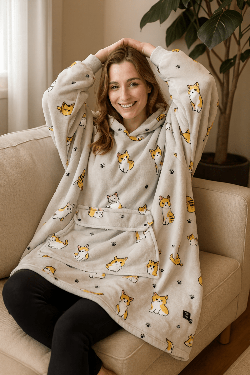 USB Heated Blanket Hoodie – Cosy Wearable Flannel Warmth