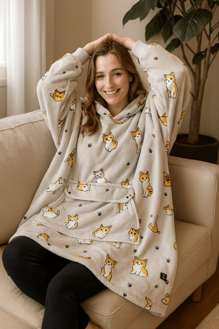 USB Heated Blanket Hoodie – Cosy Wearable Flannel Warmth