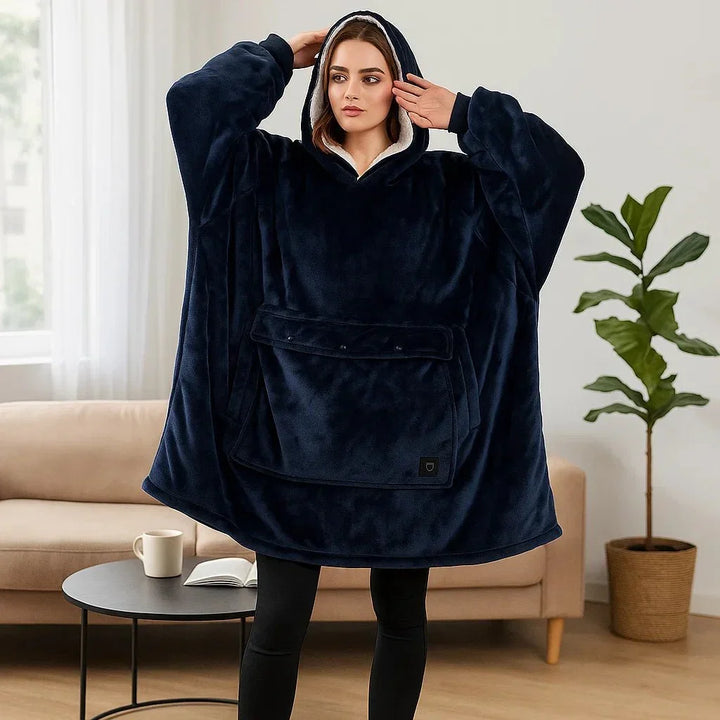 USB Heated Blanket Hoodie – Cosy Wearable Flannel Warmth