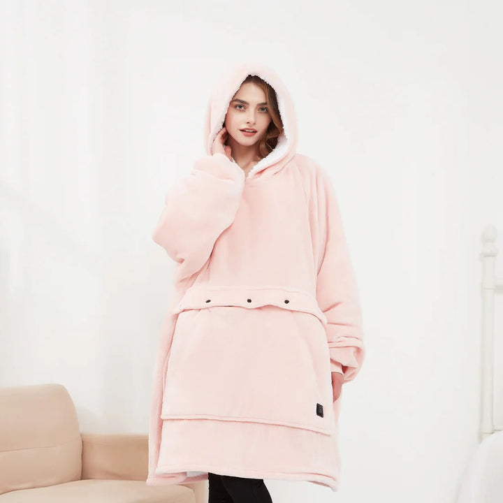 USB Heated Blanket Hoodie – Cosy Wearable Flannel Warmth