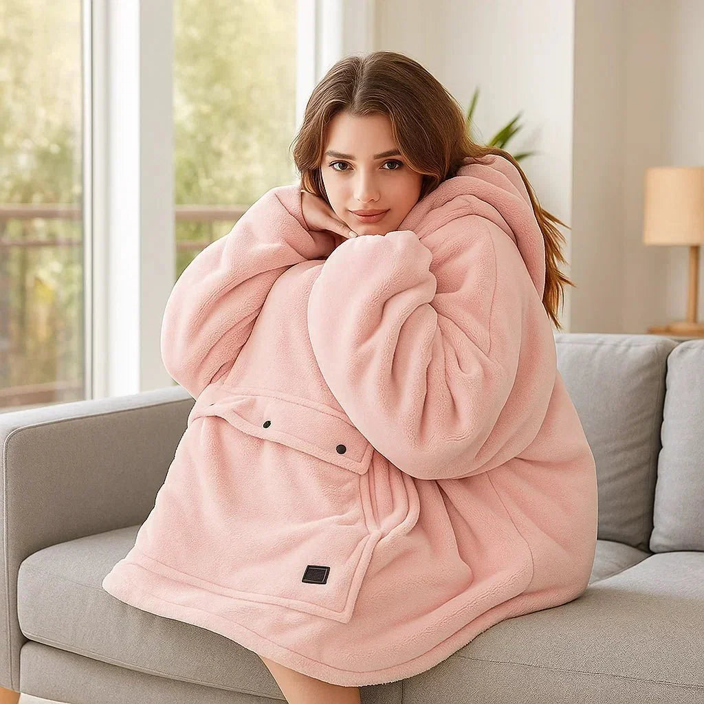 USB Heated Blanket Hoodie – Cosy Wearable Flannel Warmth
