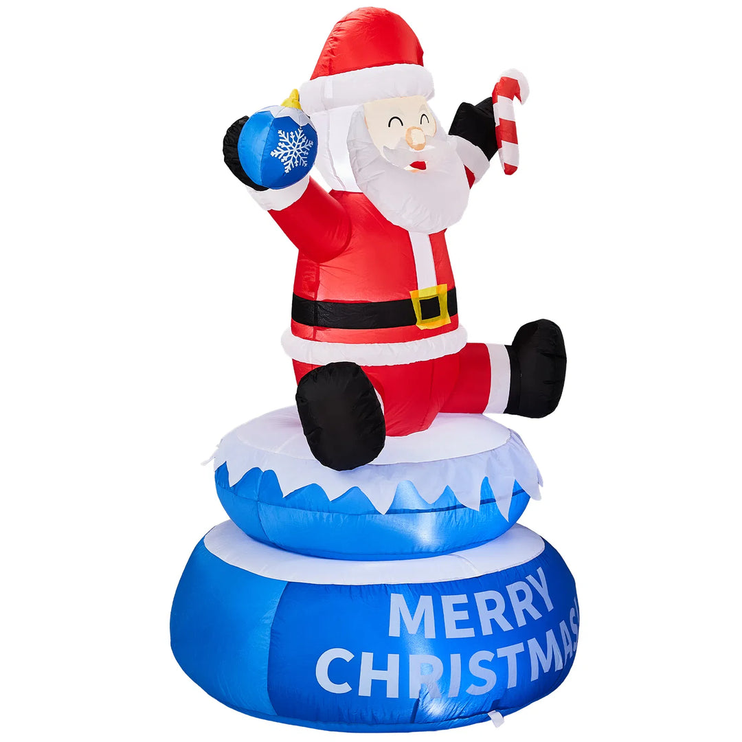 Inflatable Santa on rotating Merry Christmas base