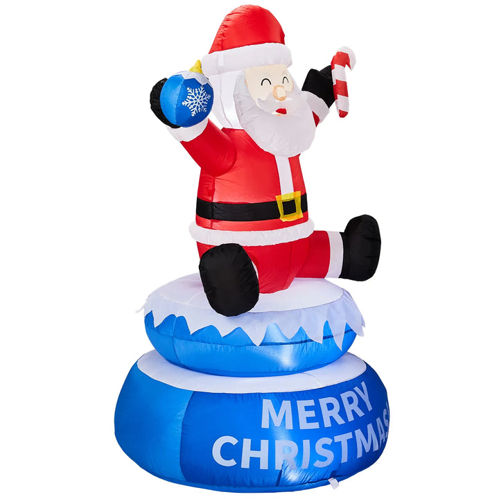 Inflatable Santa on rotating Merry Christmas base
