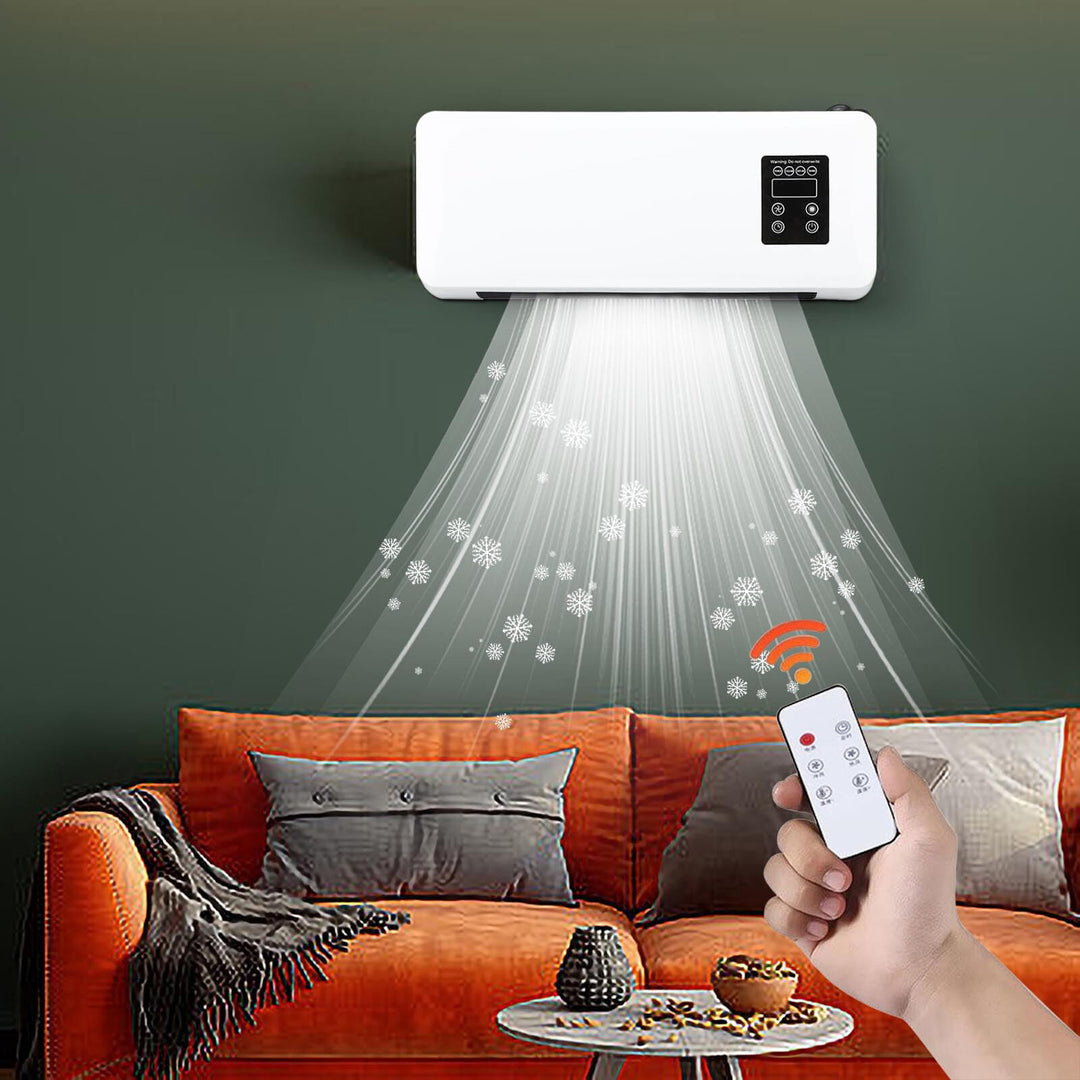 white wall-mounted fan heater with towel rail
