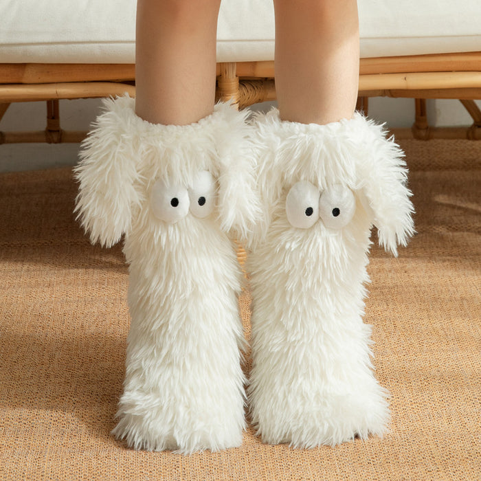 Snugleigh Thick Plush Snow Socks with Cute Eyes
