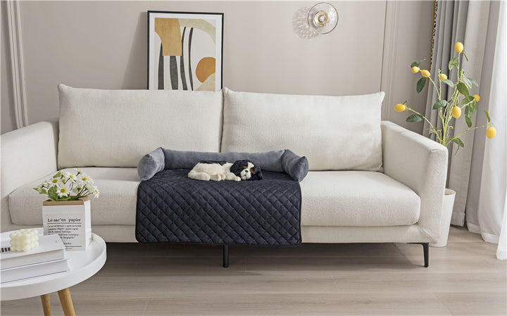 Curved Dog Sofa Bed With Pillow To Protect Furniture