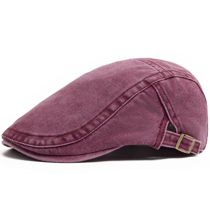 Snugleigh Washed Denim Flat Cap with Buckle Back