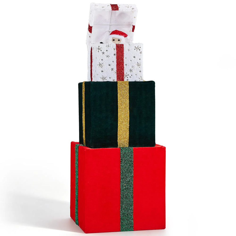 Animated three-tier gift box decoration