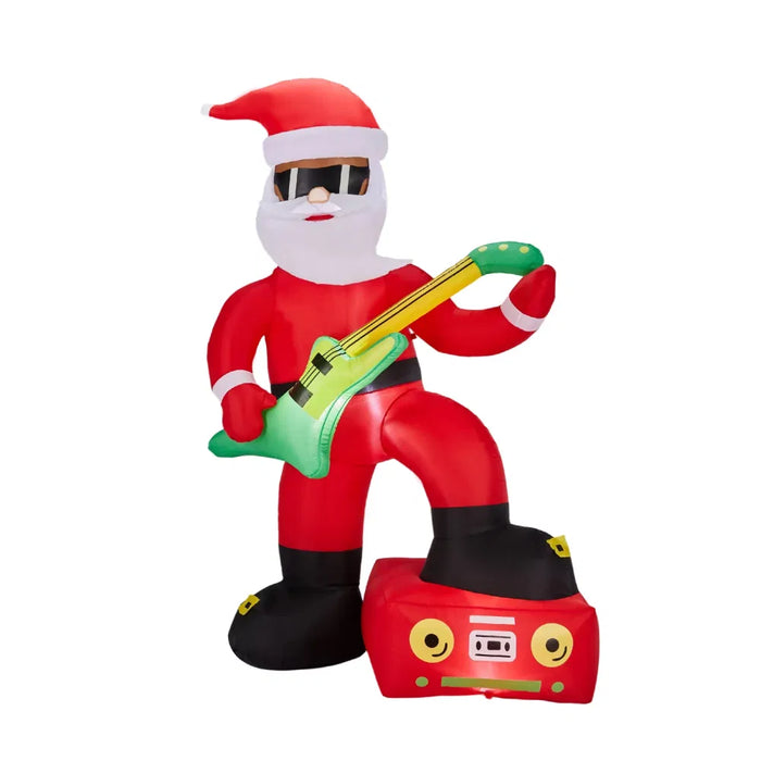 Snugleigh 7.5ft Inflatable Rock Star Santa with Guitar