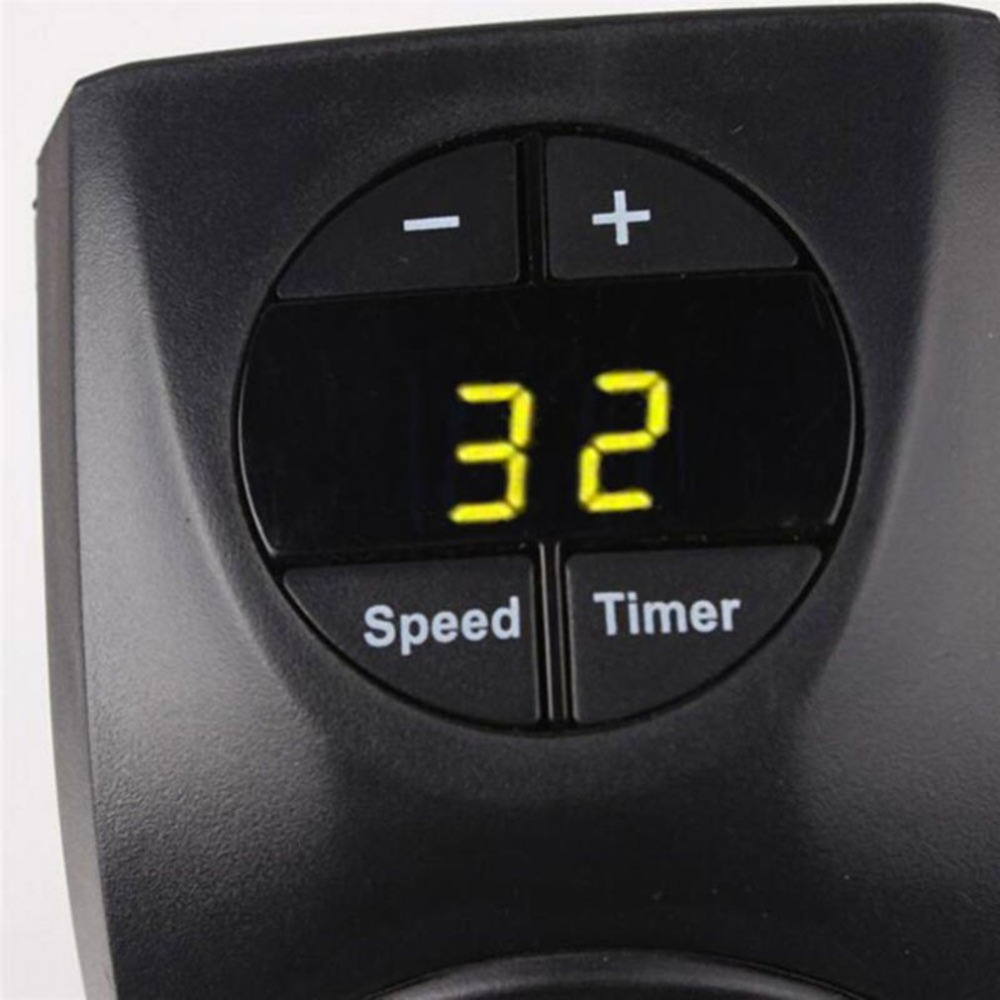 small white plug-in ceramic heater with digital display
