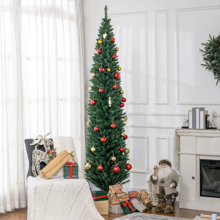 Snugleigh Green Pencil Christmas Tree, 8ft Slim and Unlit
