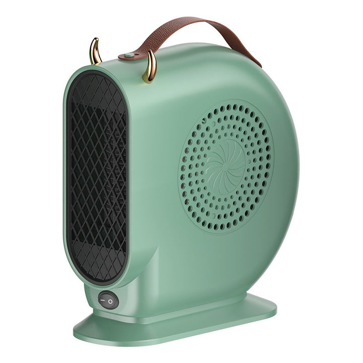 Olive green small fan heater with handle