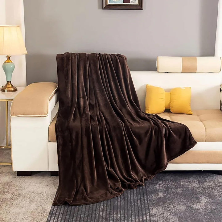 Fleece Faux Fur Super Soft Throw Blanket for Sofa and Bed Plush Lightweight Heated