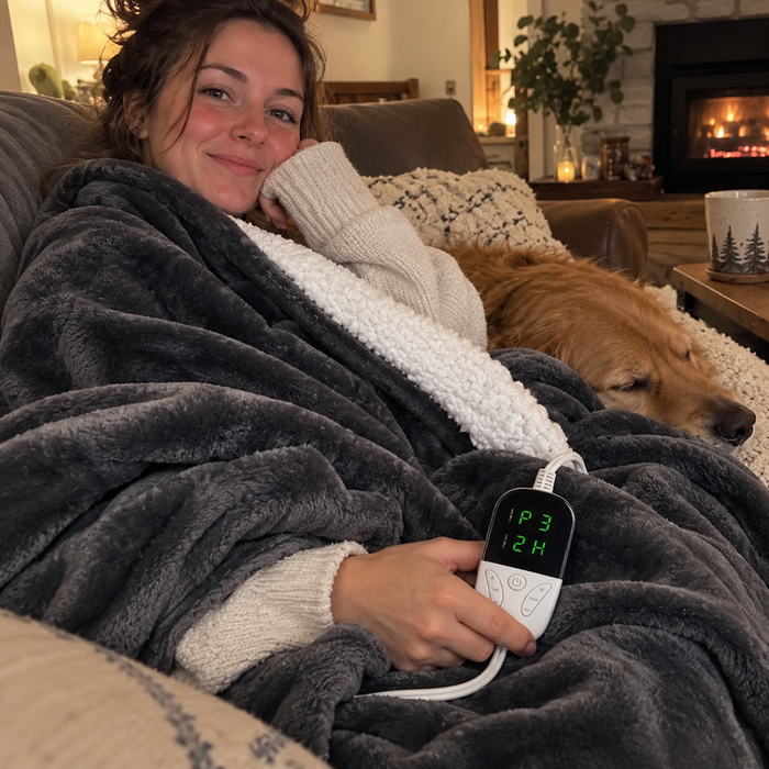 Fireside cosiness on the sofa