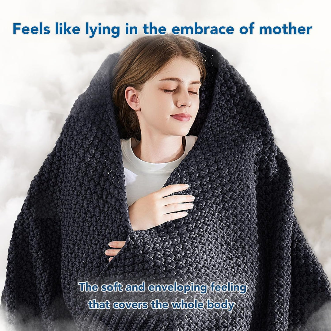 Cosy Comfort Knitted Weighted Blanket - Breathable Cooling Microfibre