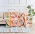 Snugleigh™ Boho Cotton Throw Blanket with Floral Print and Fringe