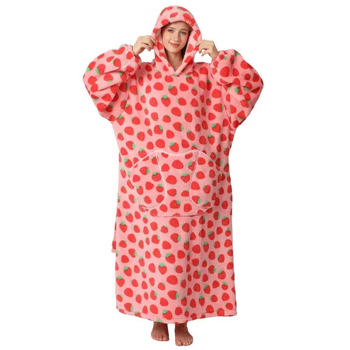 Long Wearable Blanket Hoodie with Sleeves