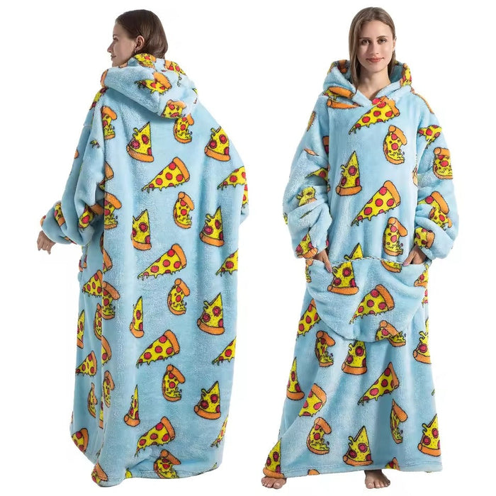 Snugleigh™ Long Wearable Blanket Hoodie with Sherpa Lining and Big Pocket