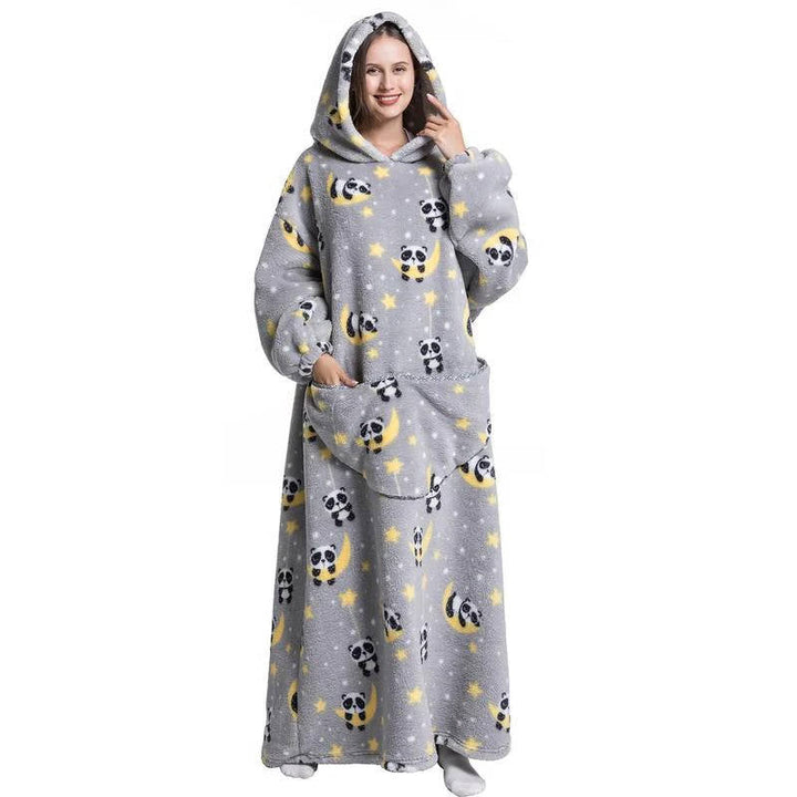 Long Wearable Blanket Hoodie with Sleeves