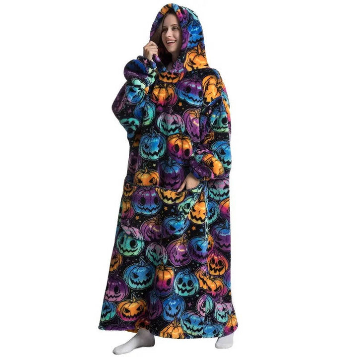 Long Wearable Blanket Hoodie with Sleeves