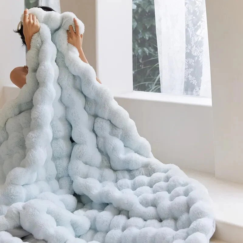 Plush Faux Fur Throw Blanket