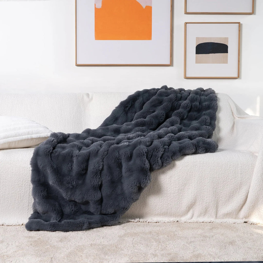 Plush Faux Fur Throw Blanket