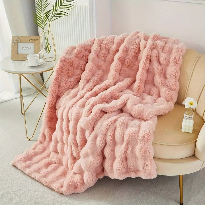 Plush Faux Fur Throw Blanket