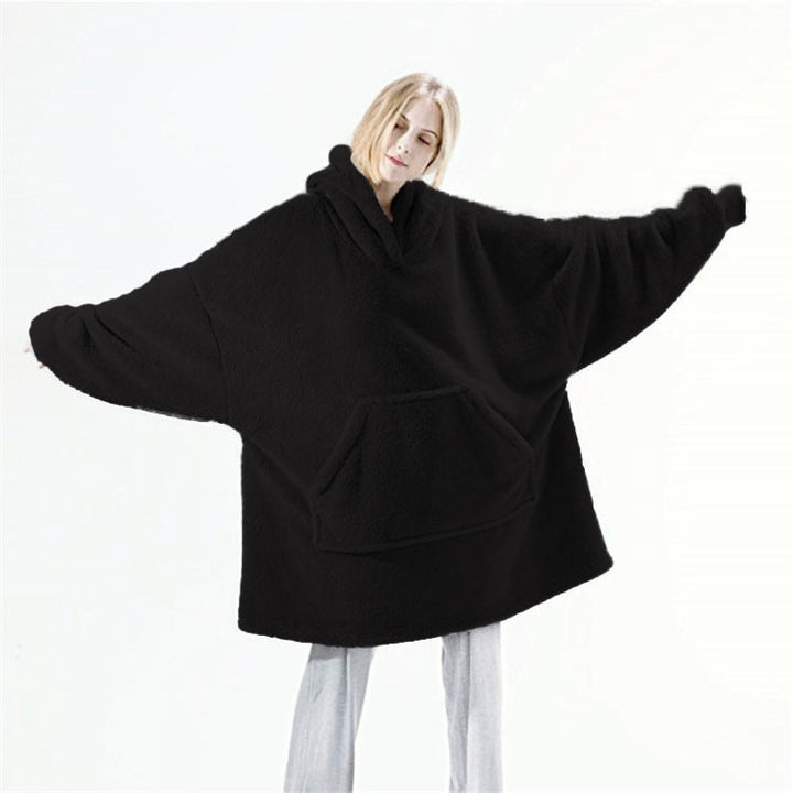 Wearable Blanket Hoodie with Oversized Fleece and Kangaroo Pocket