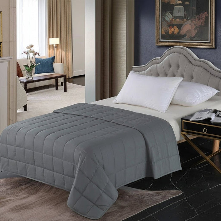 Weighted Blanket for Sleep Anxiety Bed with Quilted Cotton Design Throw